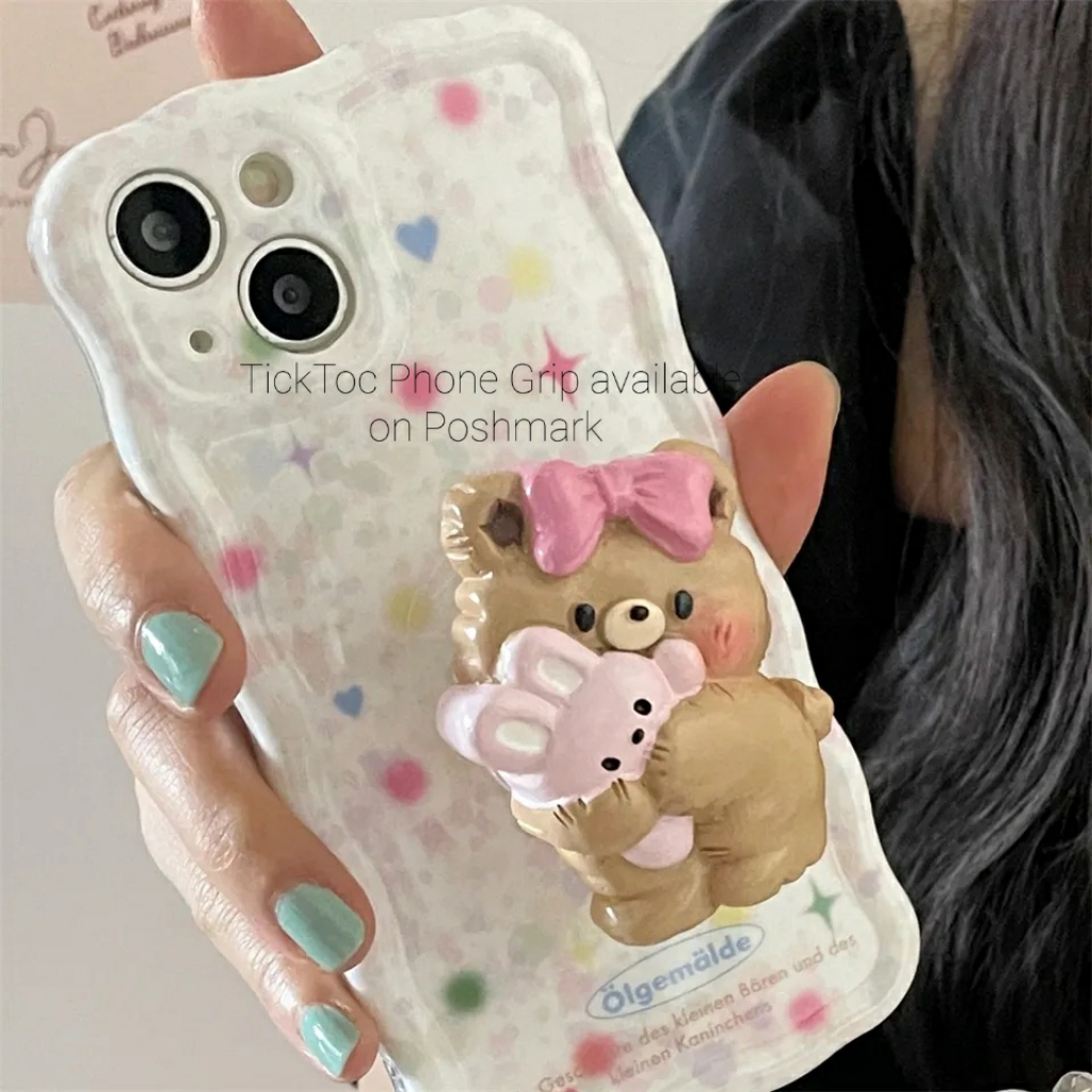 Cuddle Bear Bunny Tiktok Phone Grips Adorable Y2k Girls Cell Phone Accessories